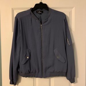 Lulu’s blue lightweight bomber jacket